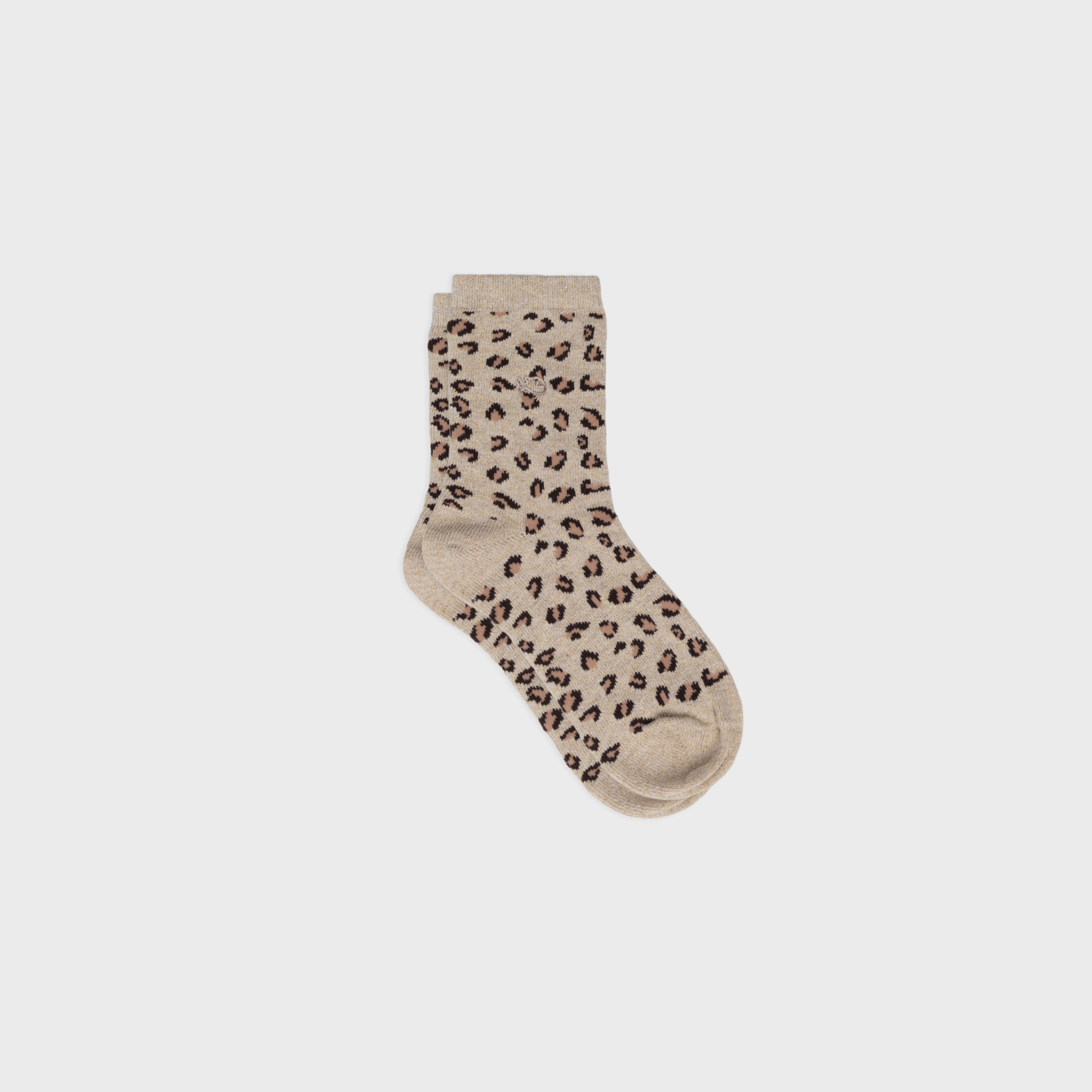Calzini bambina leopardati beige glitter