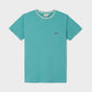 T-shirt vintage verde in cotone biologico con logo ricamato