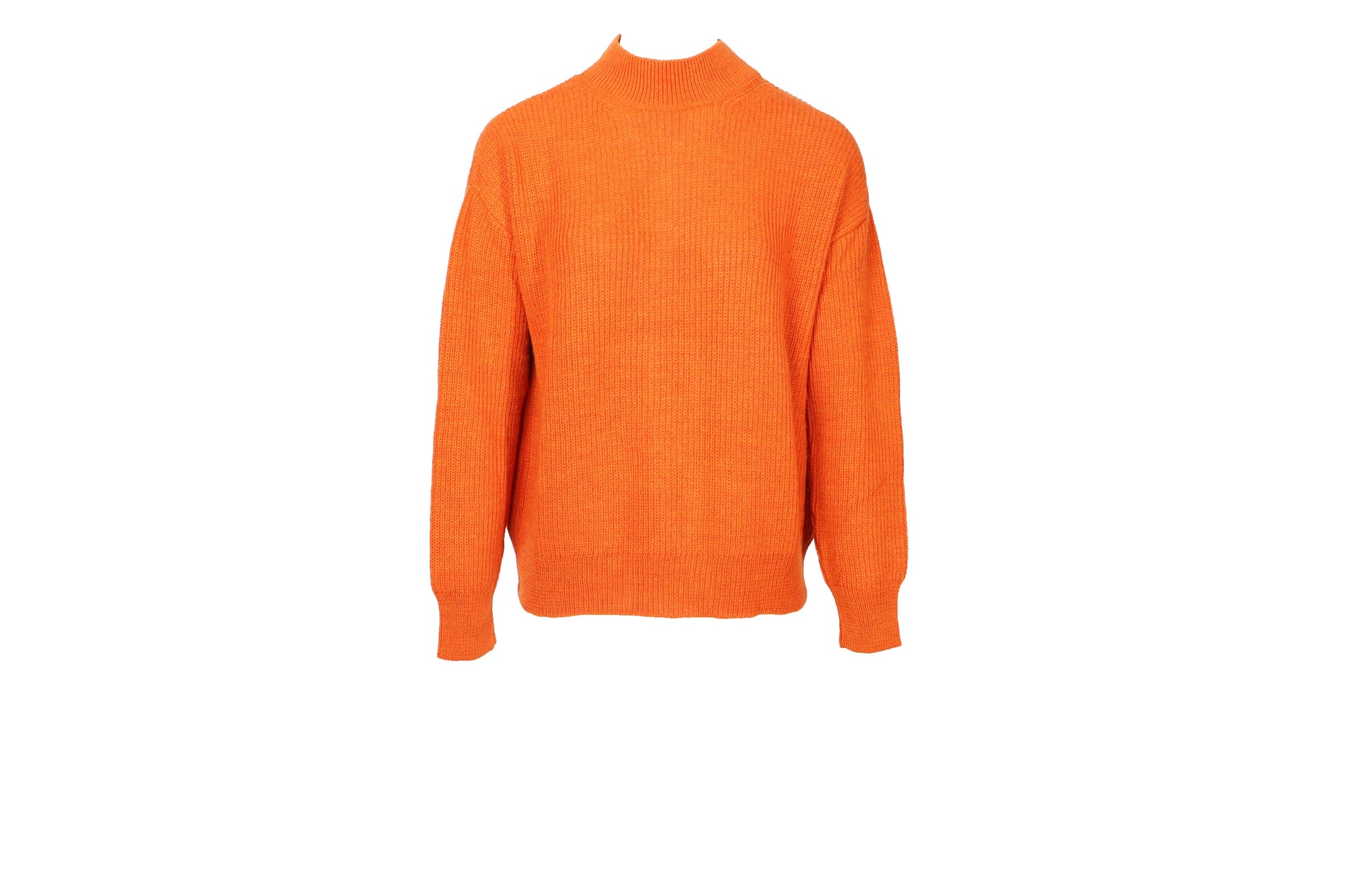 Maglione a Coste Collo Alto Oversize