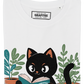 T-shirt unisex in cotone biologico con gatto che legge