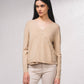 Maglione cache-cœur in maglia fine con perle