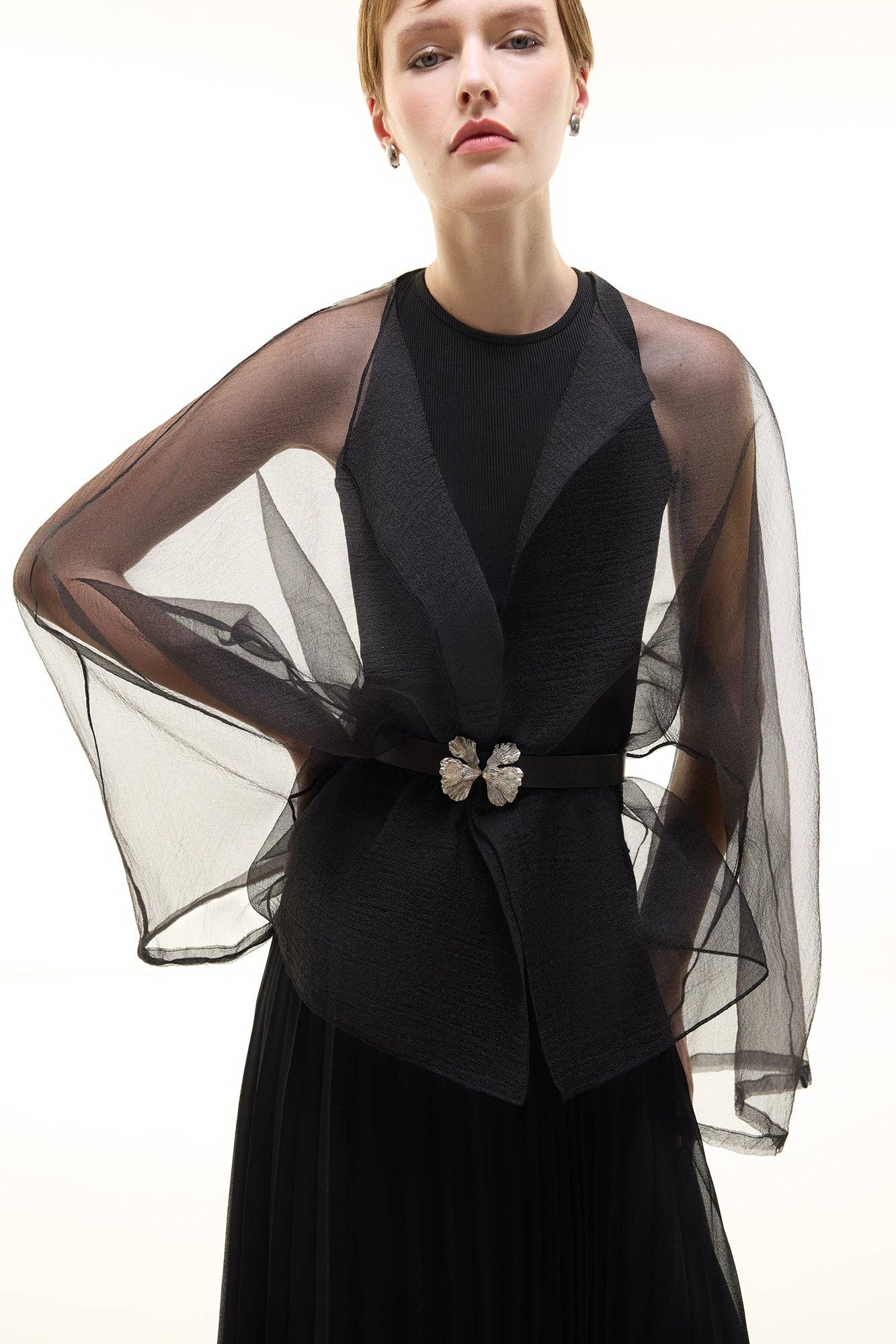 Giacca in organza con lacci