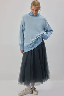 Maglione lungo a coste