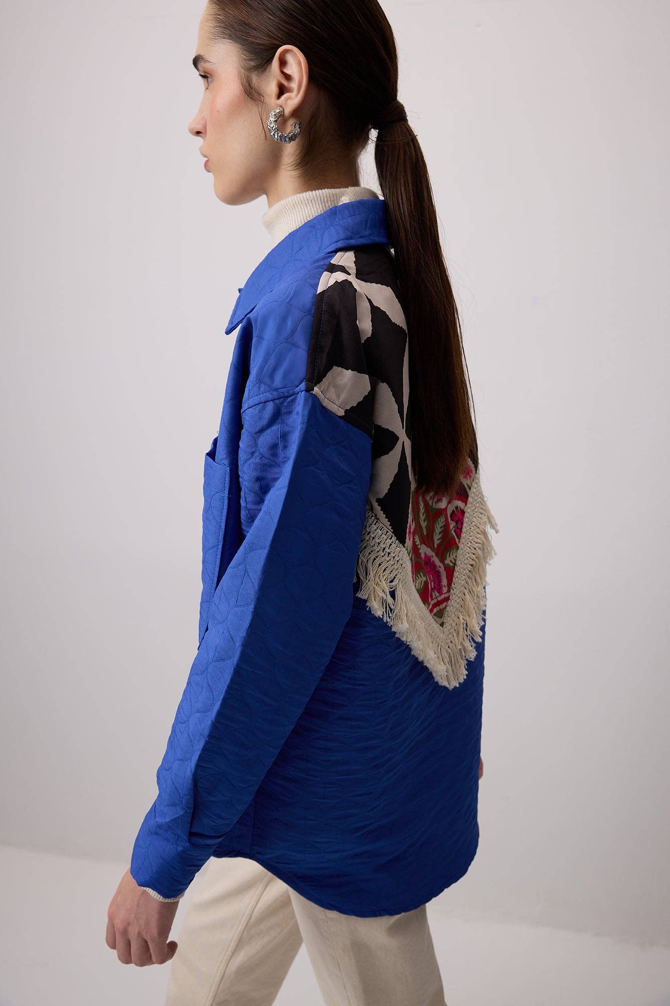 Camicia trapuntata con schiena stampata