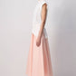 Gonna lunga in satin a vita alta rosa baby