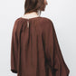 Blusa effetto stropicciato con maniche a palloncino