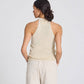 Top in maglia Lulu in cotone biologico ecrù