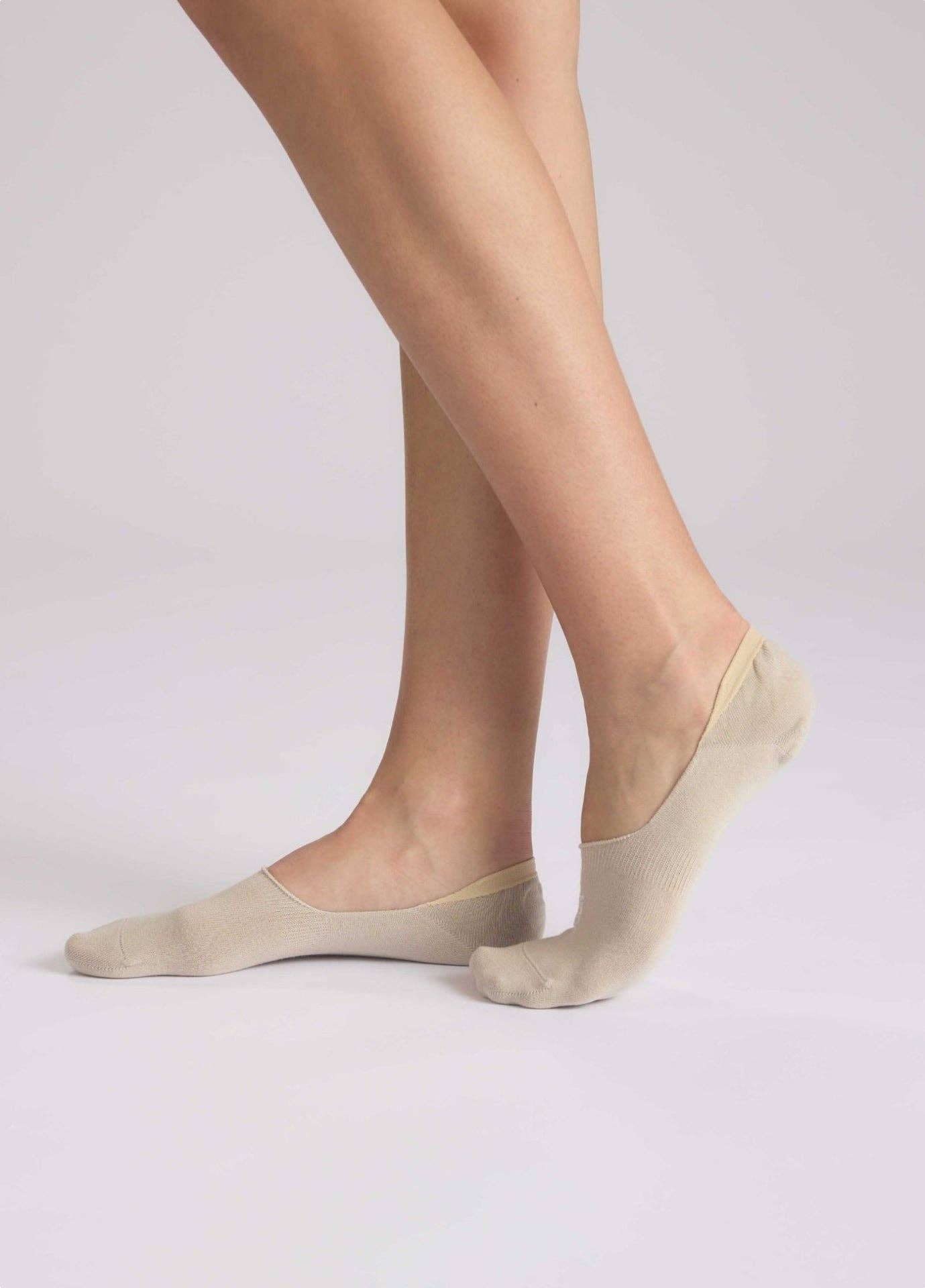 Calzini fantasmini beige unisex in cotone biologico