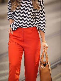 Pantaloni da donna in tessuto tinta unita