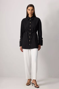 Camicia in viscosa con polsini ampi