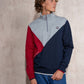 Felpa uomo color block con mezza zip