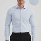 Camicia a nido d’ape slim fit azzurro cielo