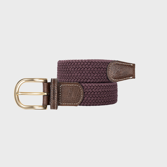 Cintura intrecciata elastica da donna bordeaux