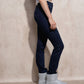 Jeans donna vita alta a gamba dritta in denim stretch