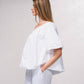 Blusa asimmetrica in popeline di cotone