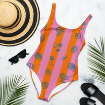 Costume intero Positano a righe multicolor