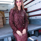 Blouson con paillettes color vino