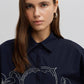 Camicia ricamata floreale oversize