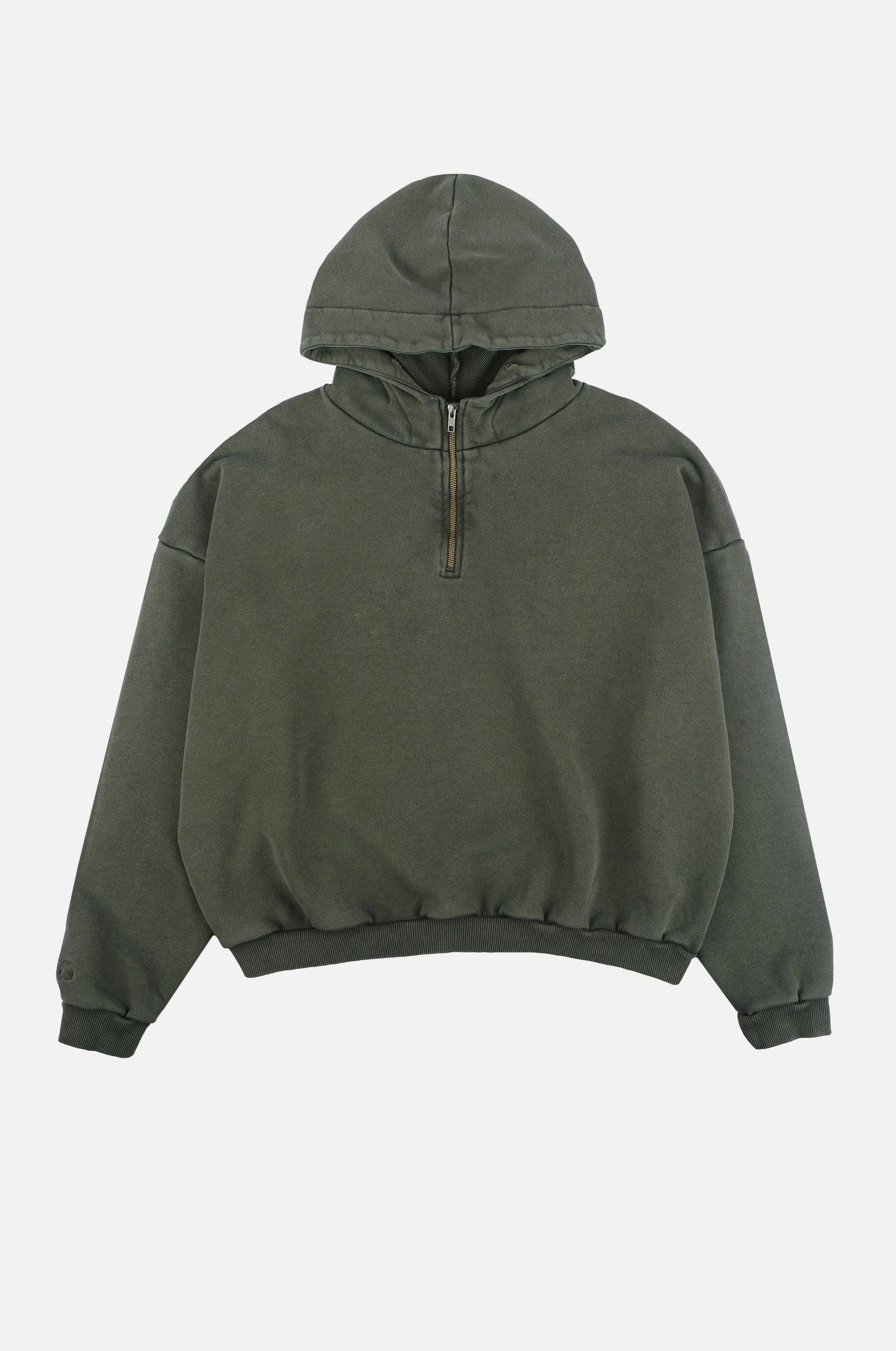 Felpa oversize super pesante con cappuccio verde Kombu