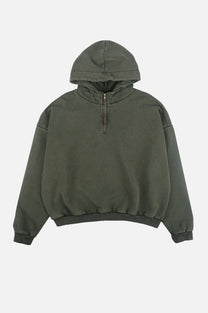Felpa oversize super pesante con cappuccio verde Kombu
