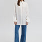 Camicia in misto cotone con stelle marine e polsini ampi