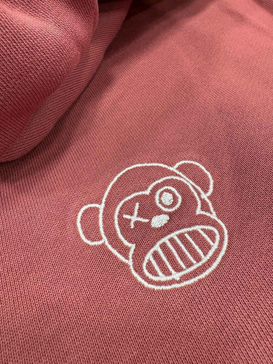 Felpa unisex con cappuccio Bendita Locura ricamata color Wine