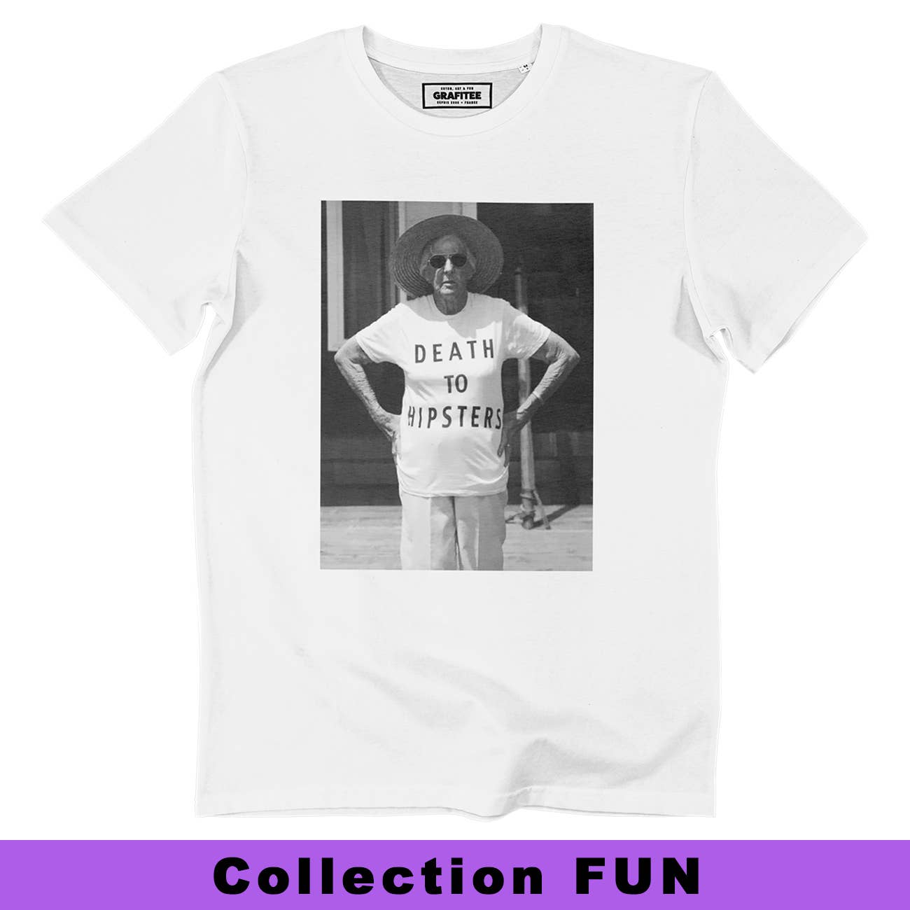 T-shirt vintage “Death To Hipsters” in cotone biologico