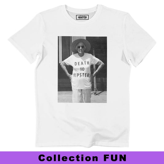 T-shirt vintage “Death To Hipsters” in cotone biologico