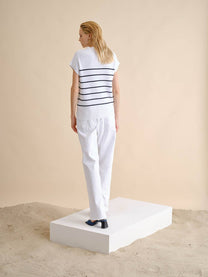 Gilet in maglia a righe in cotone