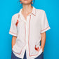 Camicia bianca ricamata stile guayabera Javea