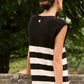 Abito midi a righe in cotone