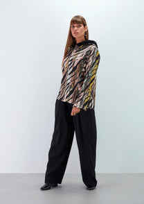 Giacca con cappuccio jacquard multicolor