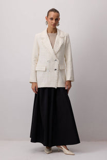 Giacca in tweed con frange
