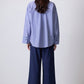 Pantaloni palazzo a coste con vita elastica