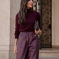 Pantaloni Napa in Ecopelle a Vita Alta