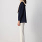 Tunica bicolor con maxi colletto in misto cotone