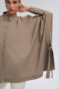 Camicia oversize con nastro laterale