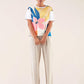 T-shirt sublimata floreale multicolor