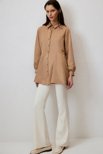 Camicia con orlo a balze