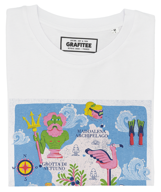 T-shirt Sardegna con stampa mappa