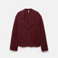 Cappotto corto in pelliccia sintetica bordeaux