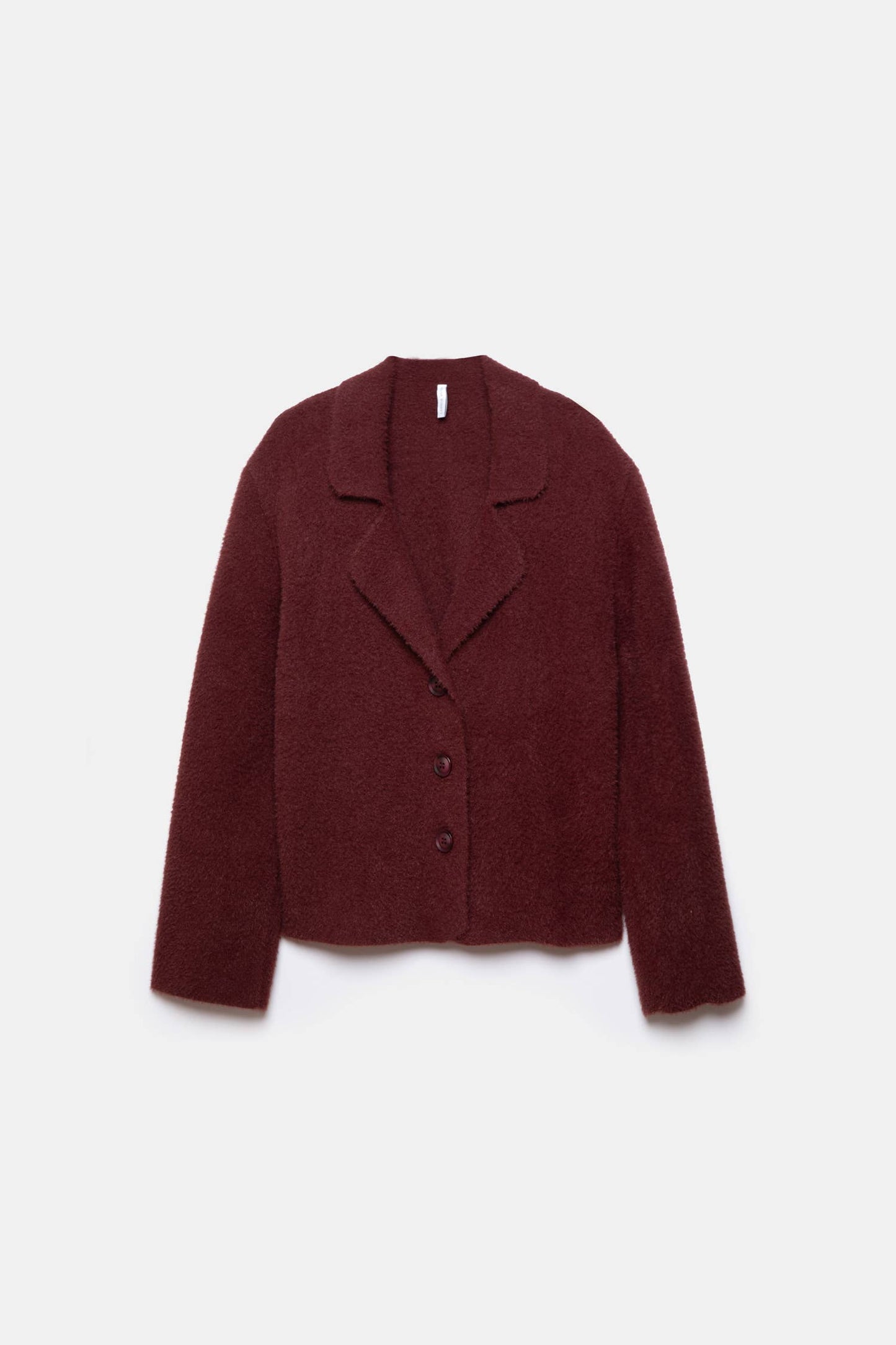 Cappotto corto in pelliccia sintetica bordeaux