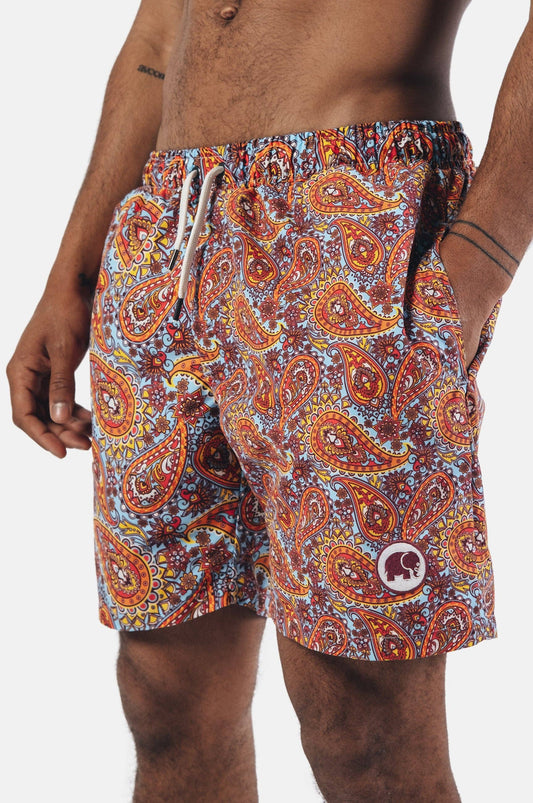 Costume da bagno uomo paisley caraibico in filato SEAQUAL®