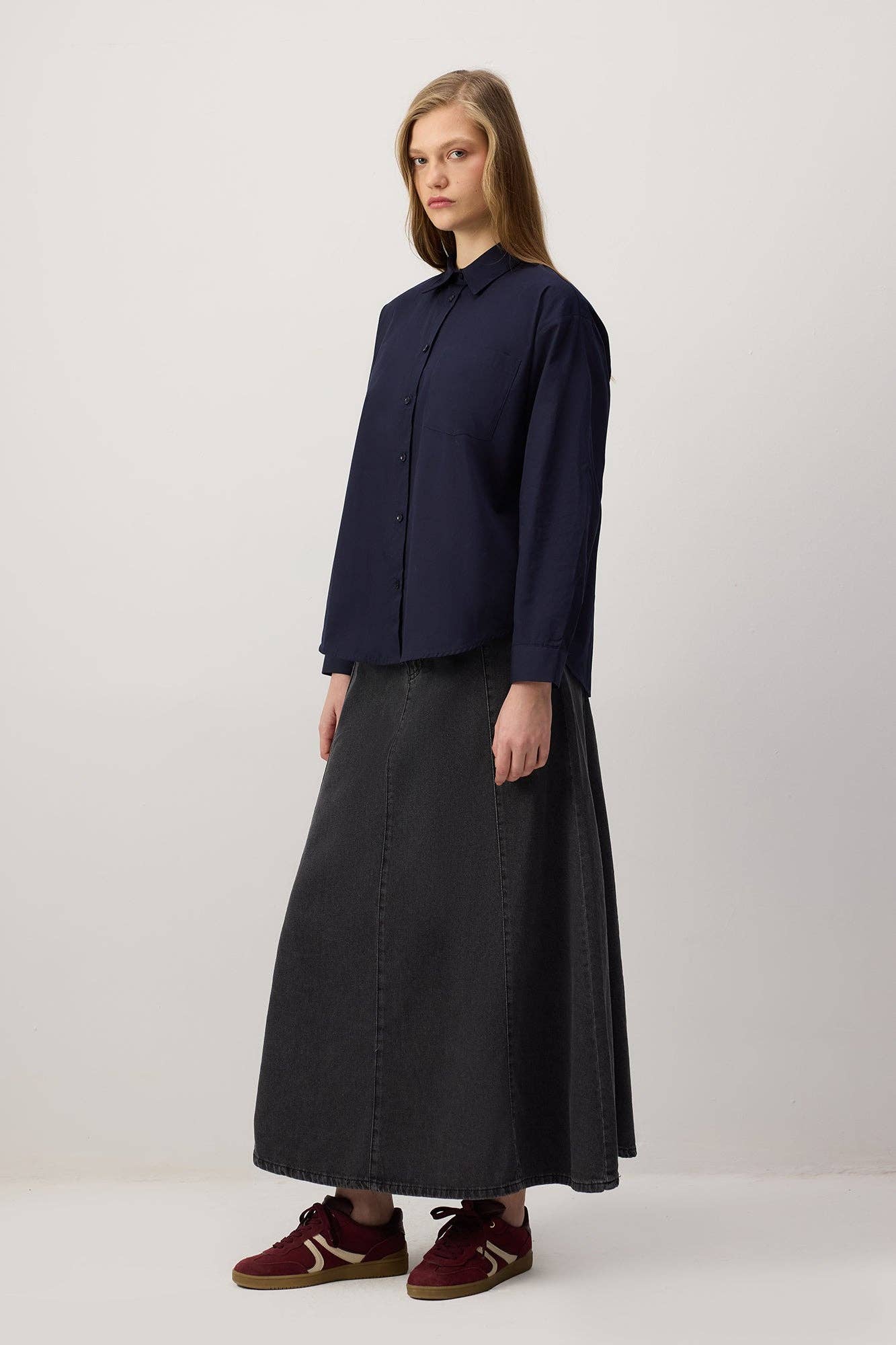 Camicia oversize con tasca applicata