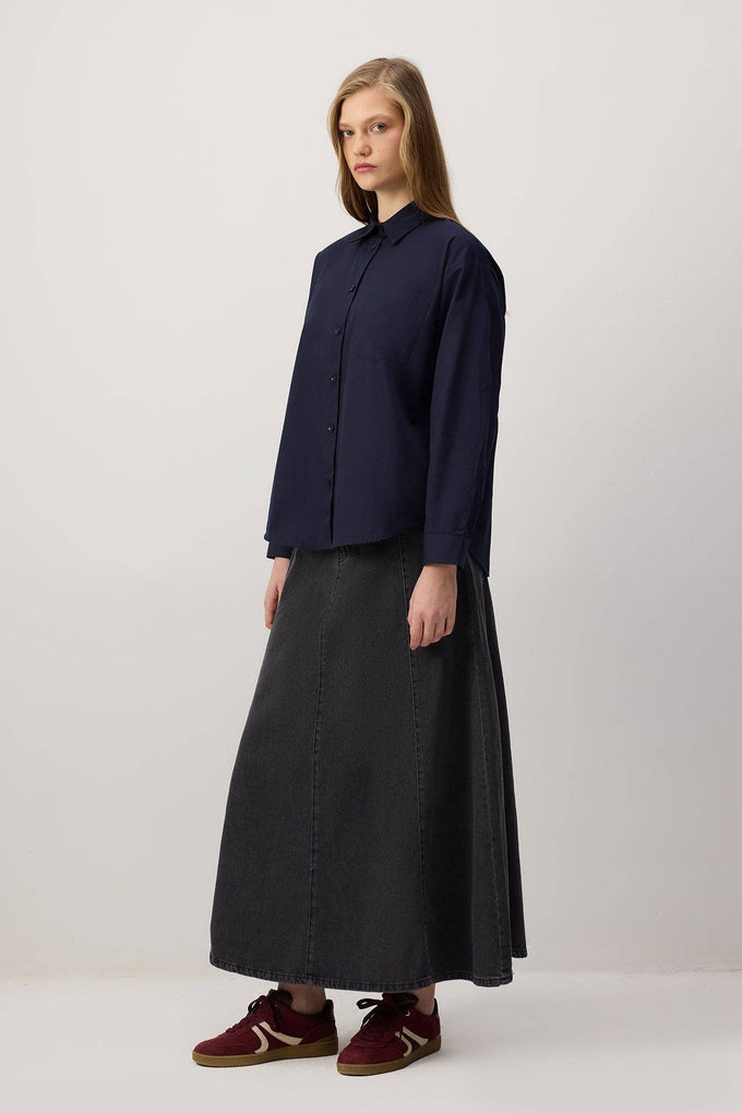 Camicia oversize con tasca applicata