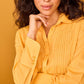 Camicia Rocio gialla in cotone con pieghe