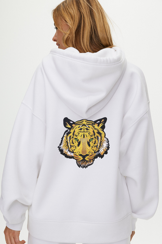Felpa con cappuccio oversize bianca unisex