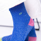 Calzini Vintage Glitter Blu Elettrico in Cotone Pettinato