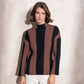 Maglione a collo alto a righe in maglia