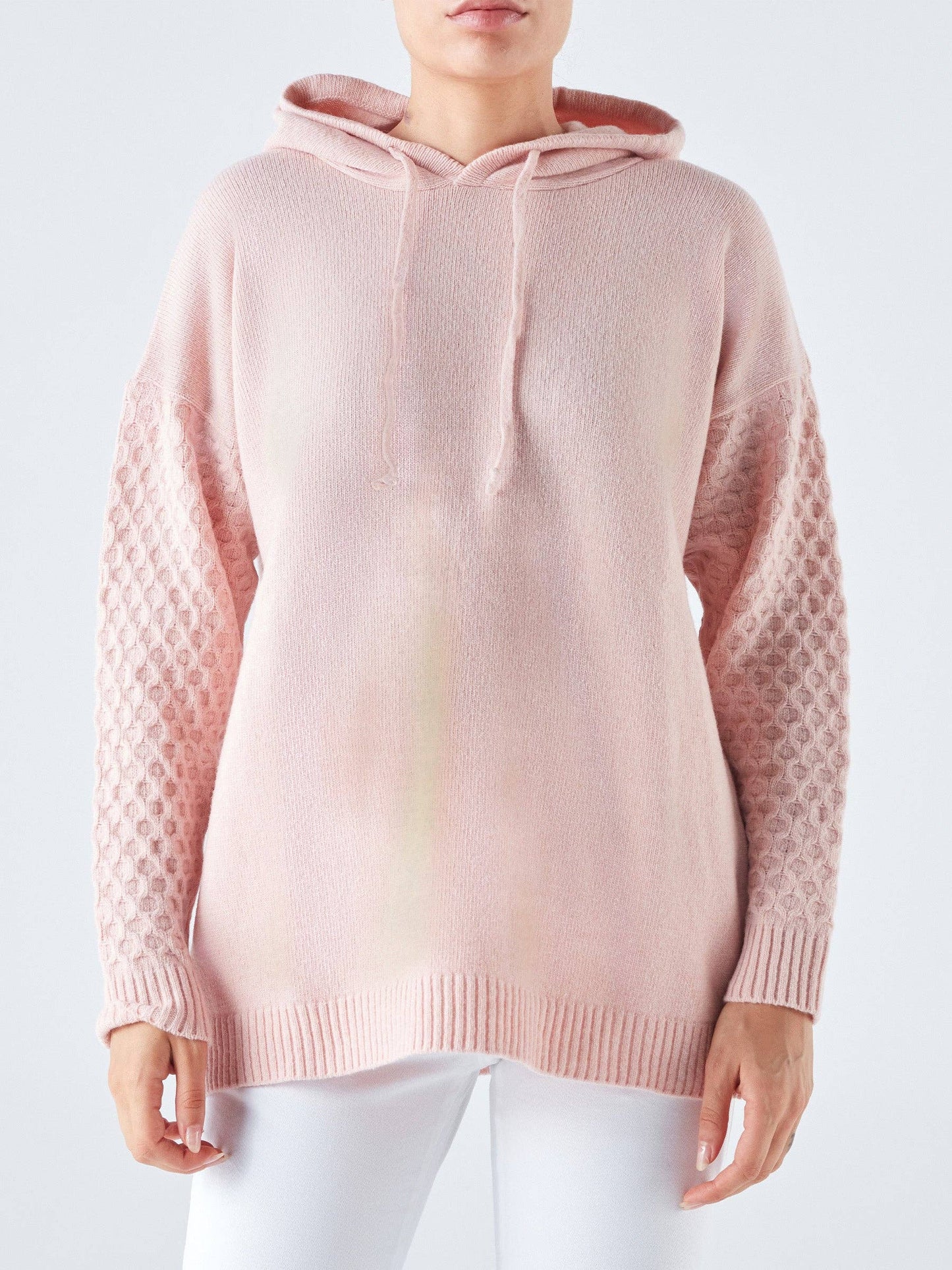 Felpa con cappuccio in maglia di lana